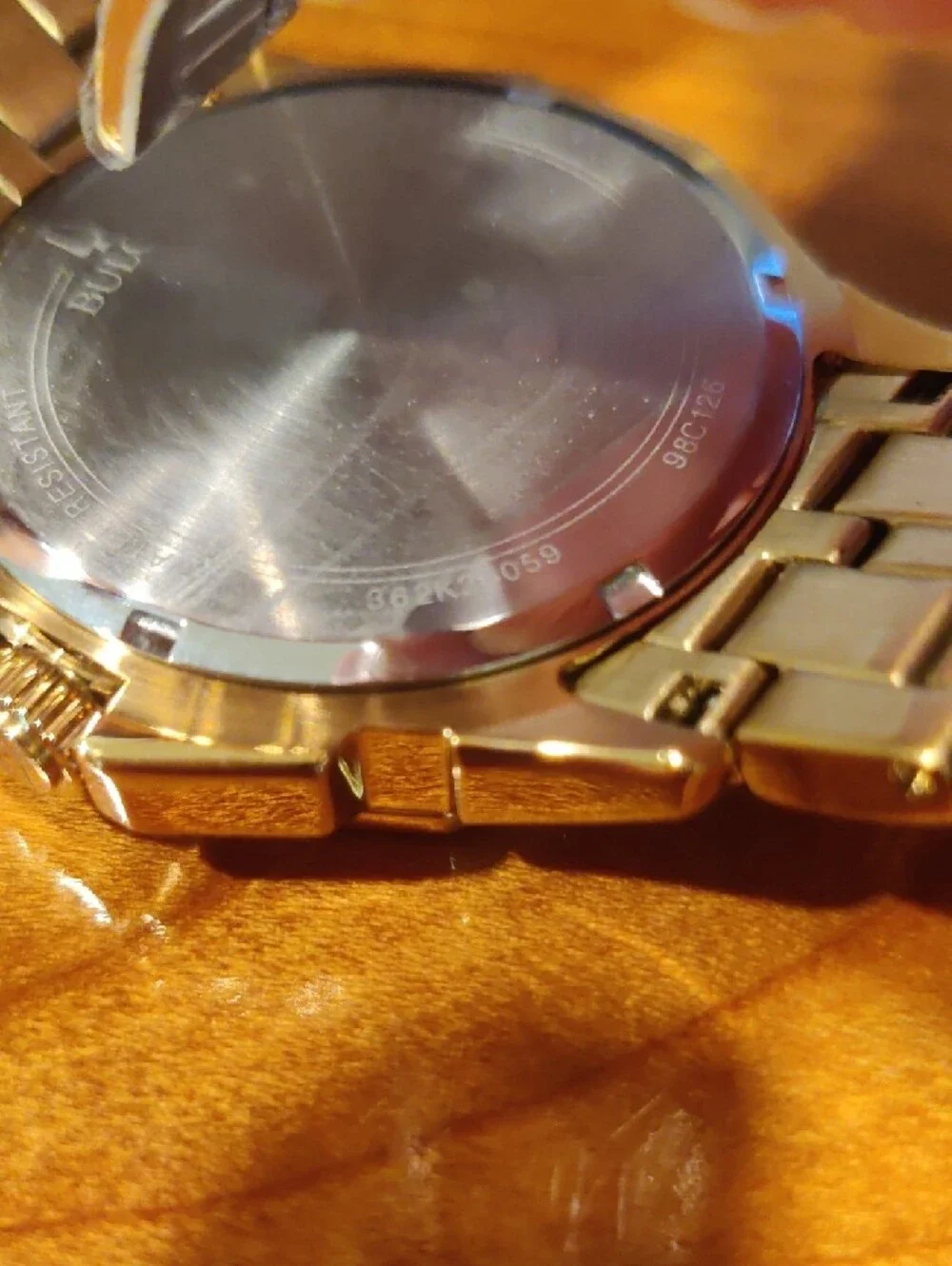 Bulova Gold and Silver Crystal Accent Chronograph Watch